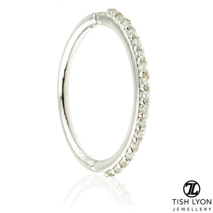 TL - Gold Pave Gem Eternity Hinge Conch Ring