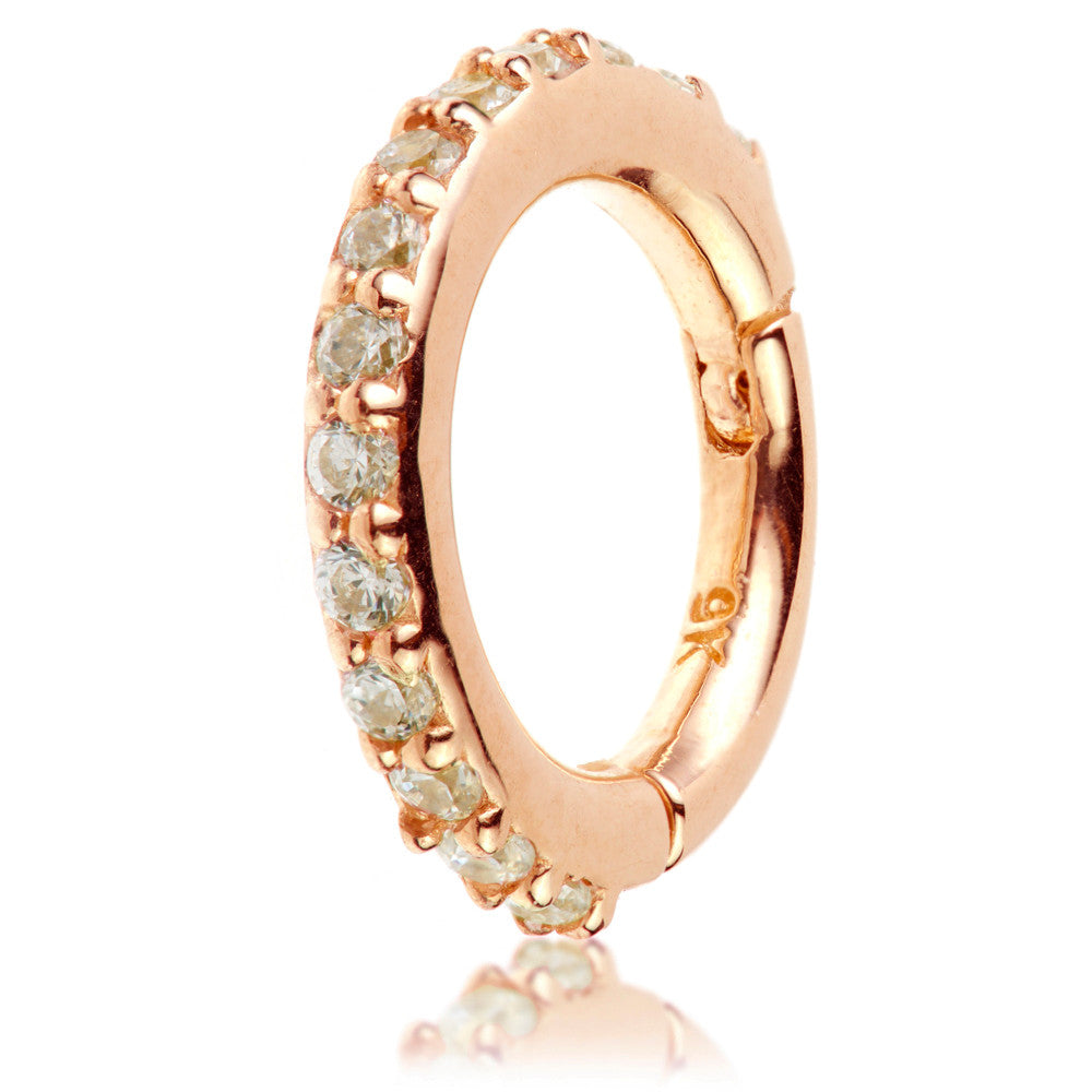 TL - 14K Gold Pav� Gem Eternity Hinge Ring