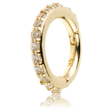 Eternal 9ct Solid Gold Pave Hoop Earring