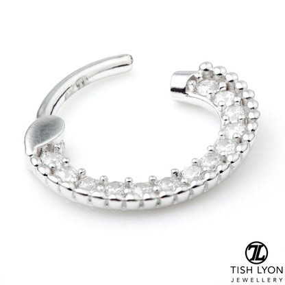 TL - Gold Pave Gems Daith Septum Ring