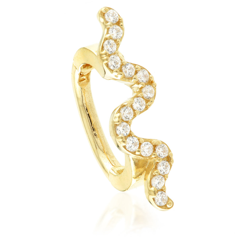 TL - Gold Pave Snake Rook Ring