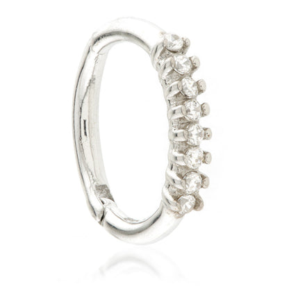 TL - Gold Prong Set CZ Hinge Ring