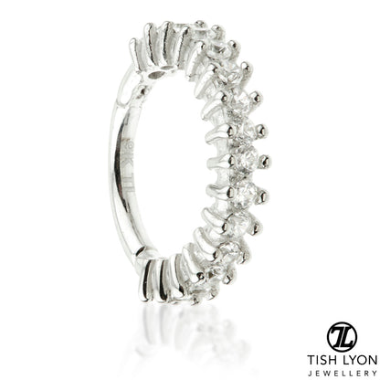 TL - Gold Prong Set Gem Eternity Hinge Ring