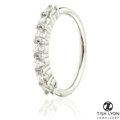 TL - 9ct Gold Prong Set Jewelled Twist Ring