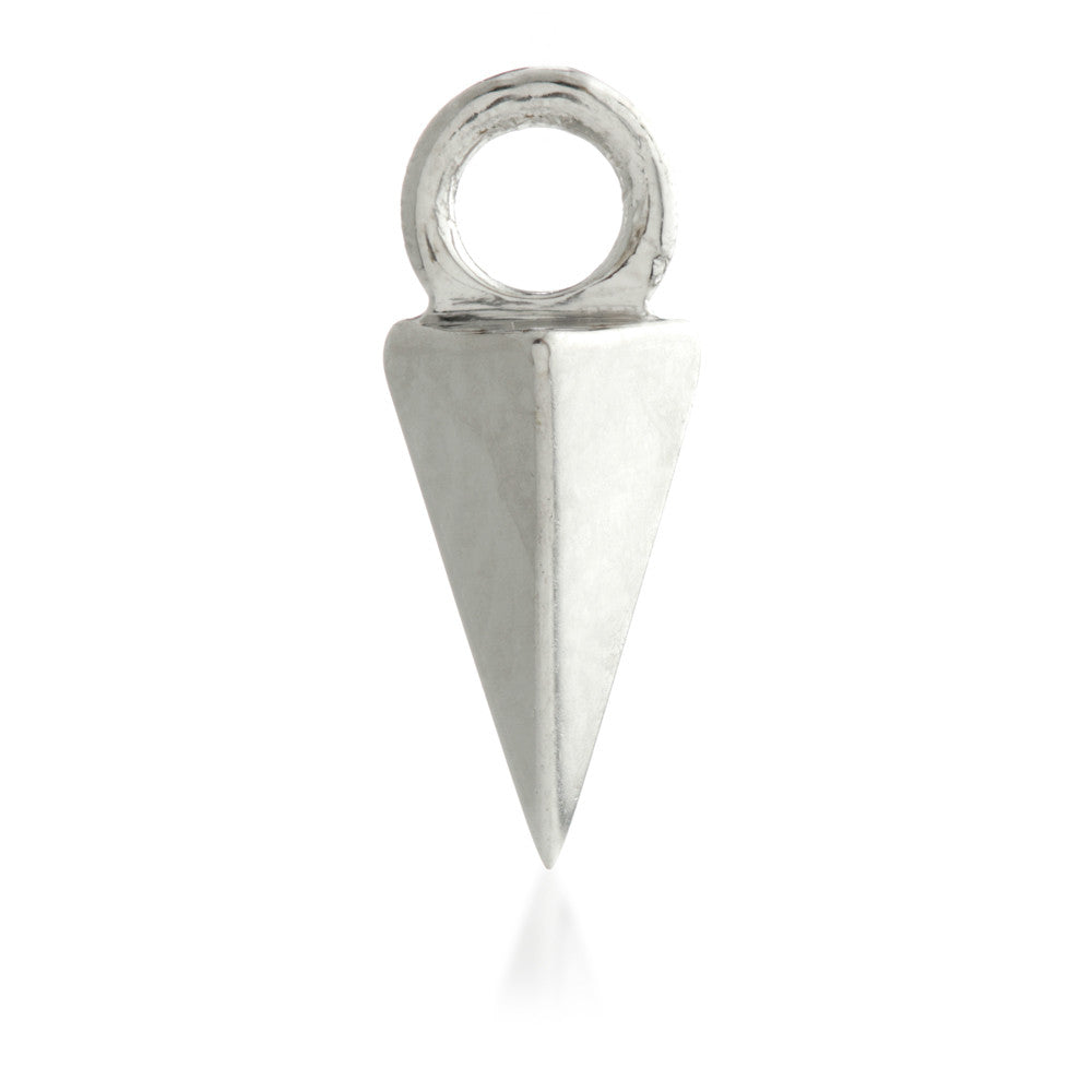Solid Gold Pyramid Hoop Charm for Hinge Segment Ring