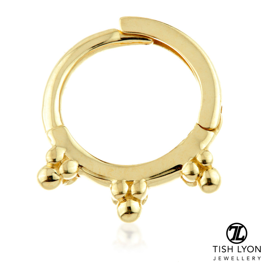 TL - Gold Stacked Ball Hinge Ring