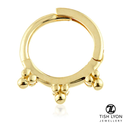 TL - Gold Stacked Ball Hinge Ring