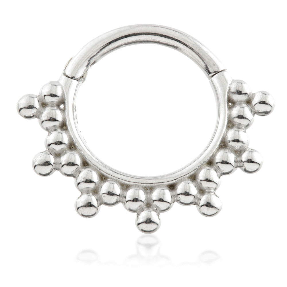 Solid Gold Tribal Ball Hinge Ring