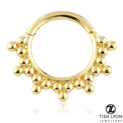 Solid Gold Tribal Ball Hinge Ring