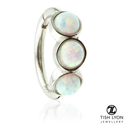 TL - Gold Triple Opal Hinge Ring