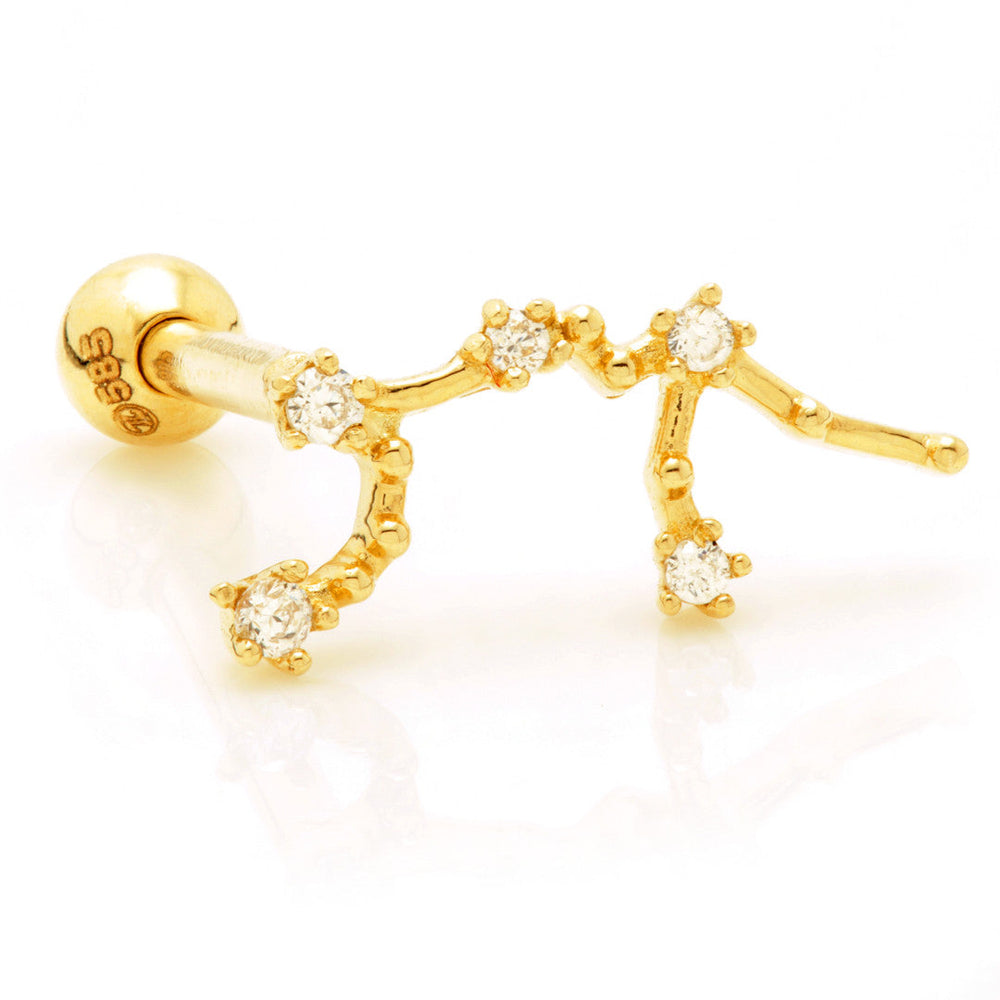 Aquarius Solid Gold Jewelled Zodiac Constellation Microbar