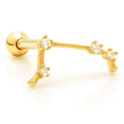 Aries Solid Gold Jewelled Zodiac Constellation Microbar