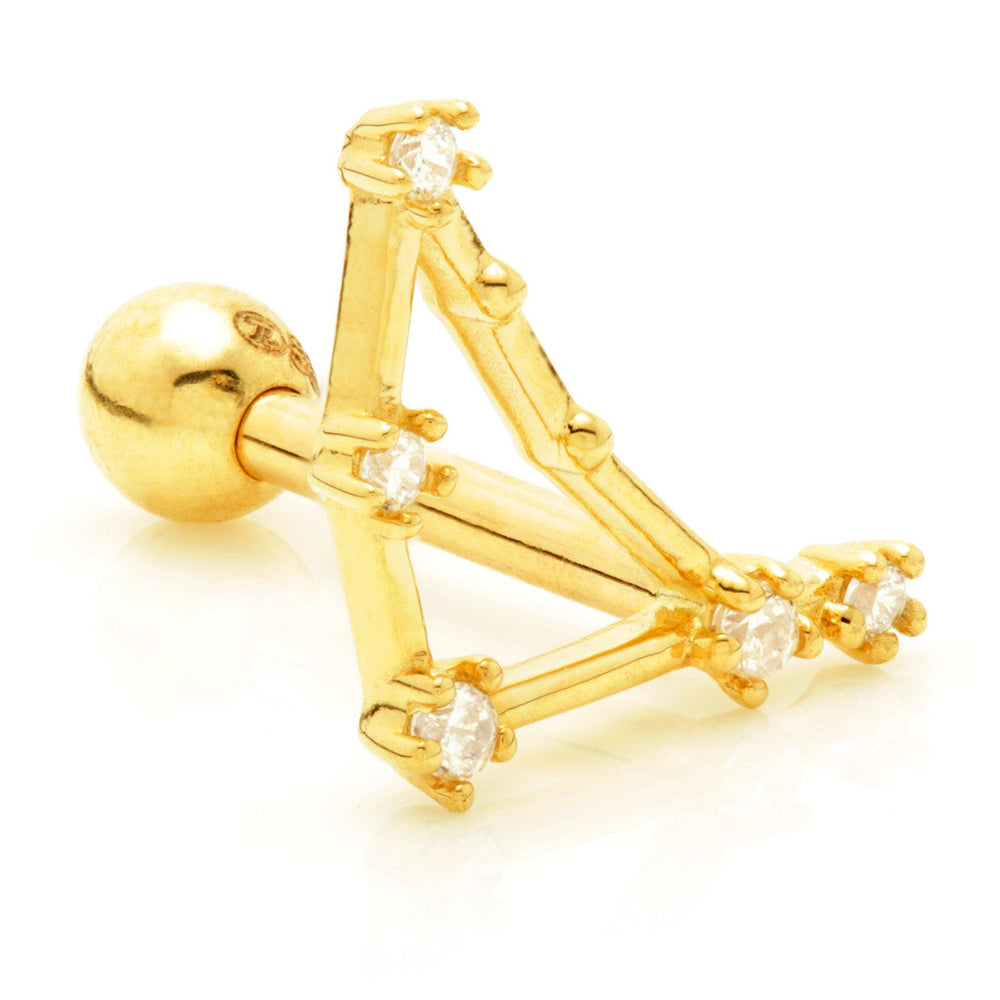 Capricorn Solid Gold Jewelled Zodiac Constellation Microbar