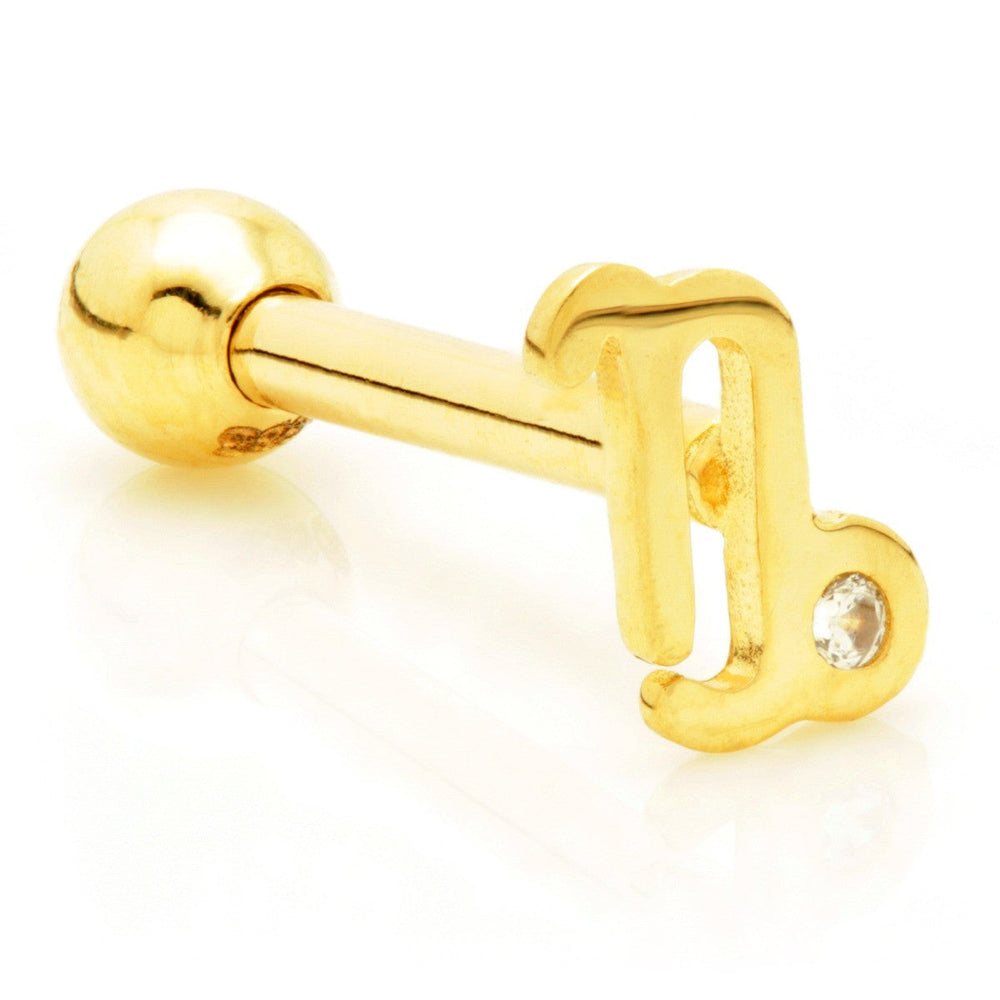 Capricorn Solid Gold Jewelled Zodiac Microbar
