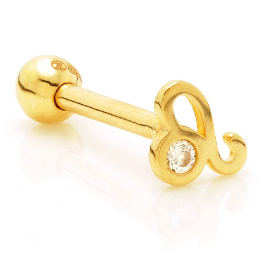Leo Solid Gold Jewelled Zodiac Microbar