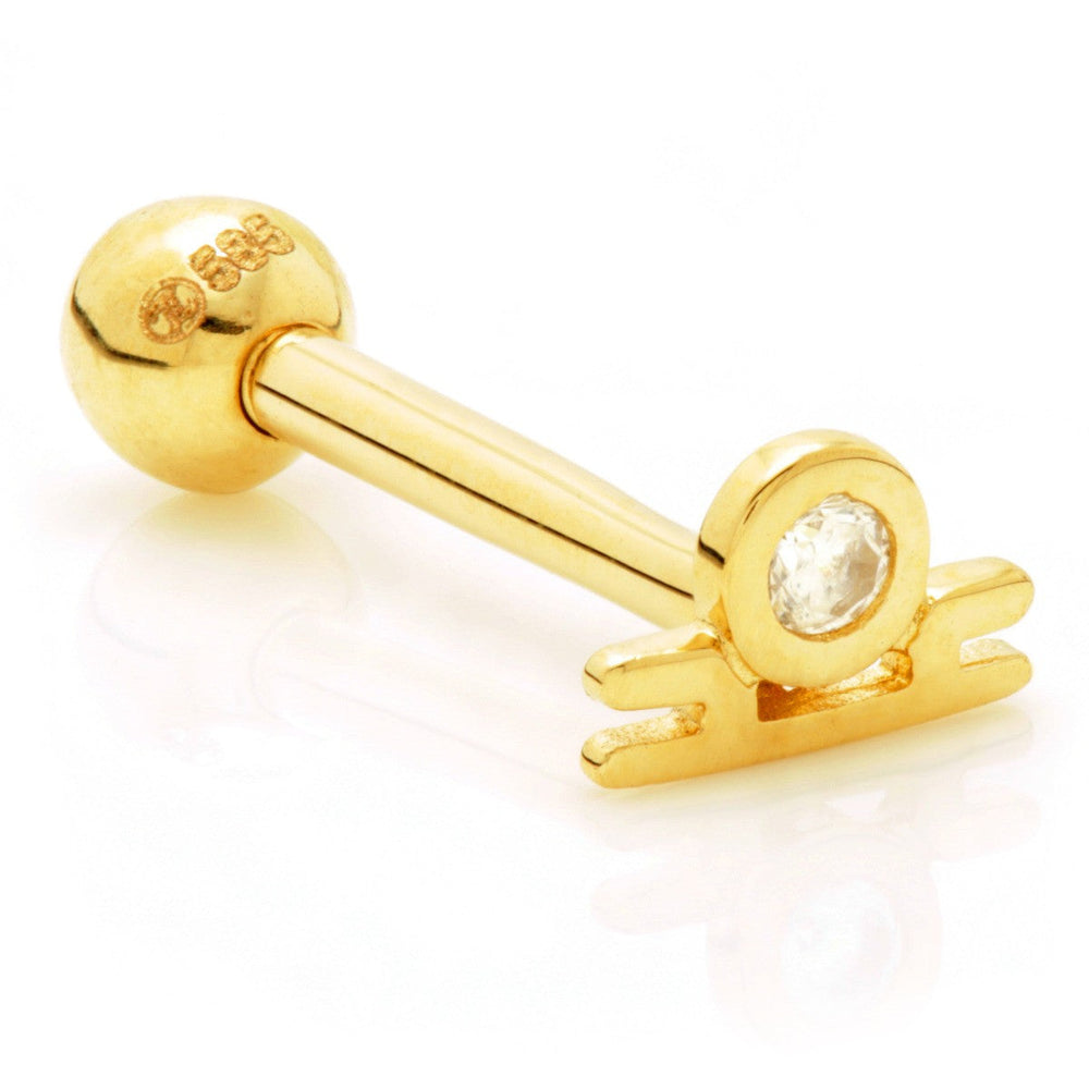 Libra Solid Gold Jewelled Zodiac Microbar