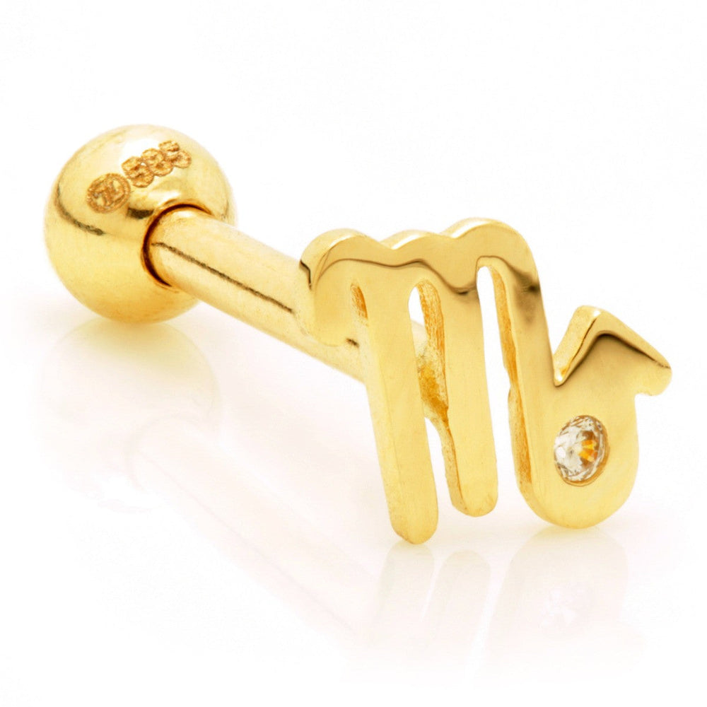 Scorpio Solid Gold Jewelled Zodiac Microbar