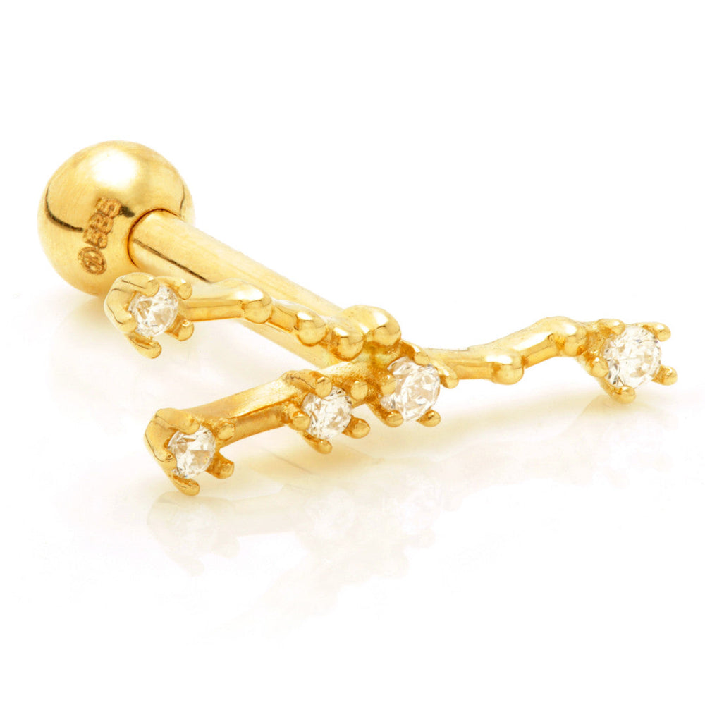 Taurus Solid Gold Jewelled Zodiac Constellation Microbar