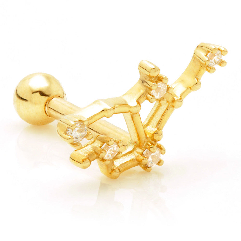Virgo Solid Gold Jewelled Zodiac Constellation Microbar