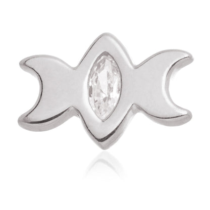 TL- 14ct Internal Double Crescent Moon Jewelled Attachment