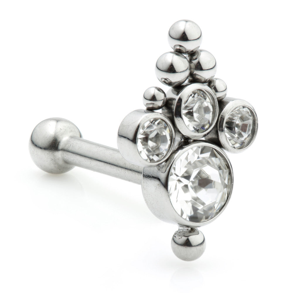 Ti Couture Internal Microbar with Caeli Gem Cluster 1.2mm