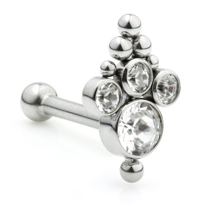 Ti Couture Internal Microbar with Caeli Gem Cluster 1.2mm