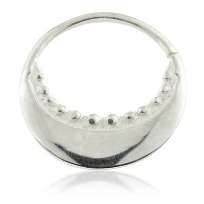 Tribal Disk Silver Open Ring