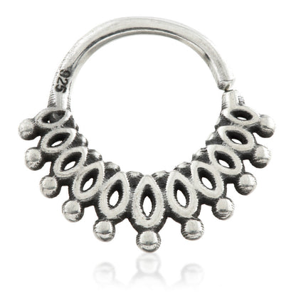 Tribal Petal Silver Open Ring