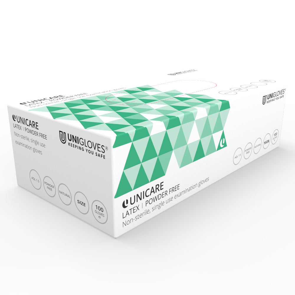 Unicare Gloves Powder Free White Latex