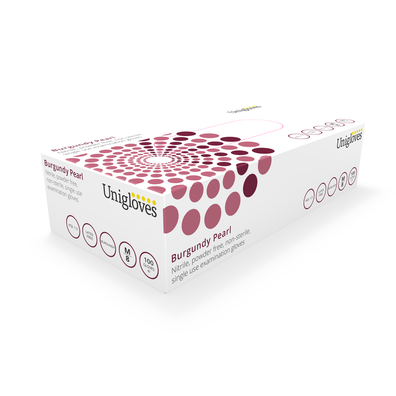 Unigloves Burgundy Nitrile Gloves Powder Free