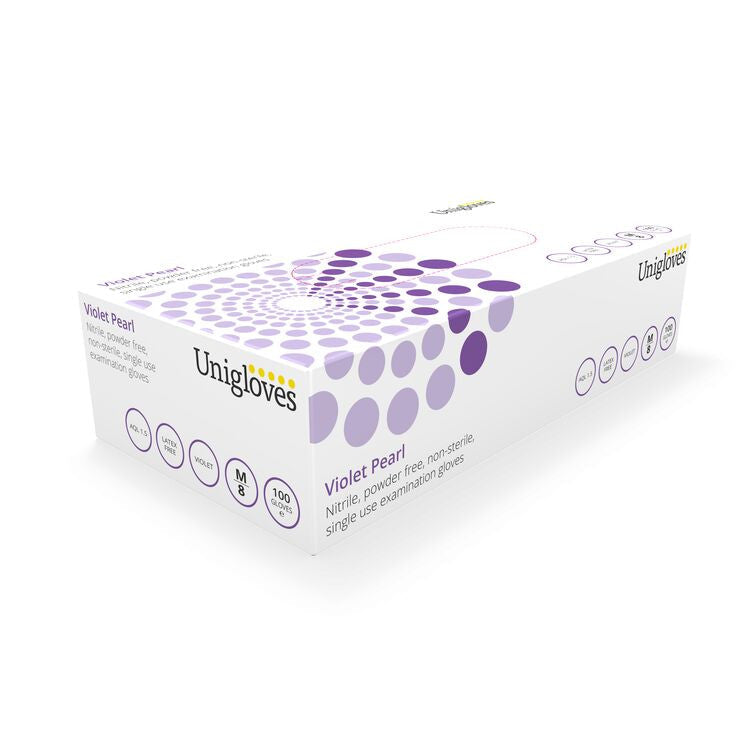 Unigloves Violet Nitrile Gloves Powder Free