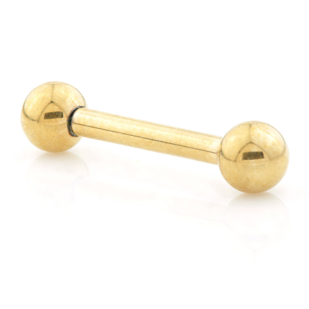 Yellow Gold Internal Thread PVD Ti Barbell