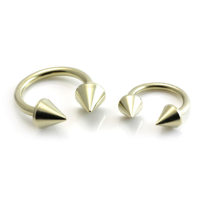 Zircon Gold Steel Circular Barbell with Cones 1.6mm