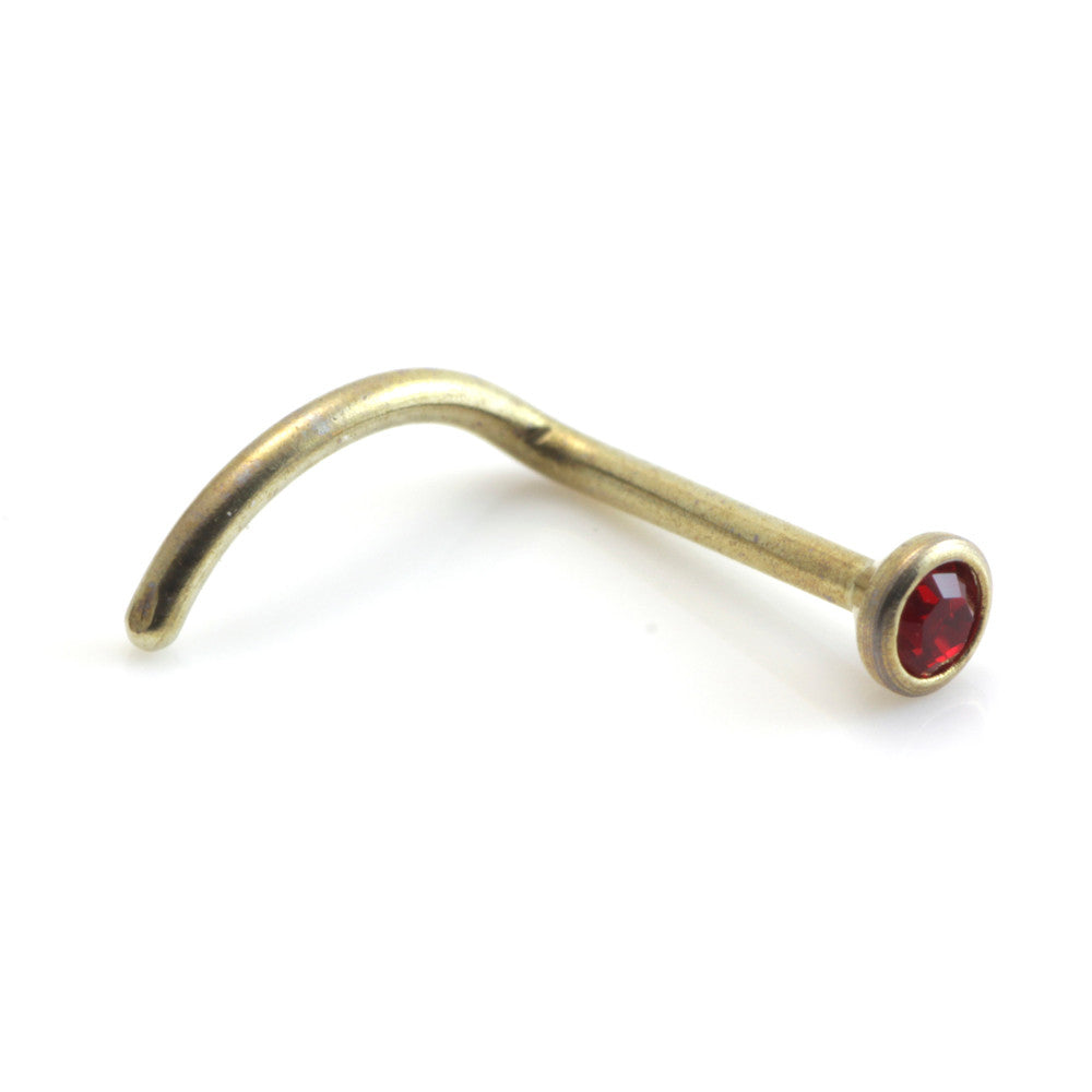 Zircon Gold Steel Gem Nose Stud