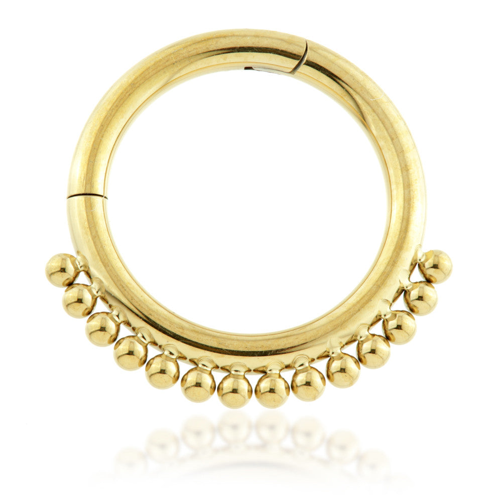Zircon Gold Micro Ti Hinged Ball Ring 1.2mm