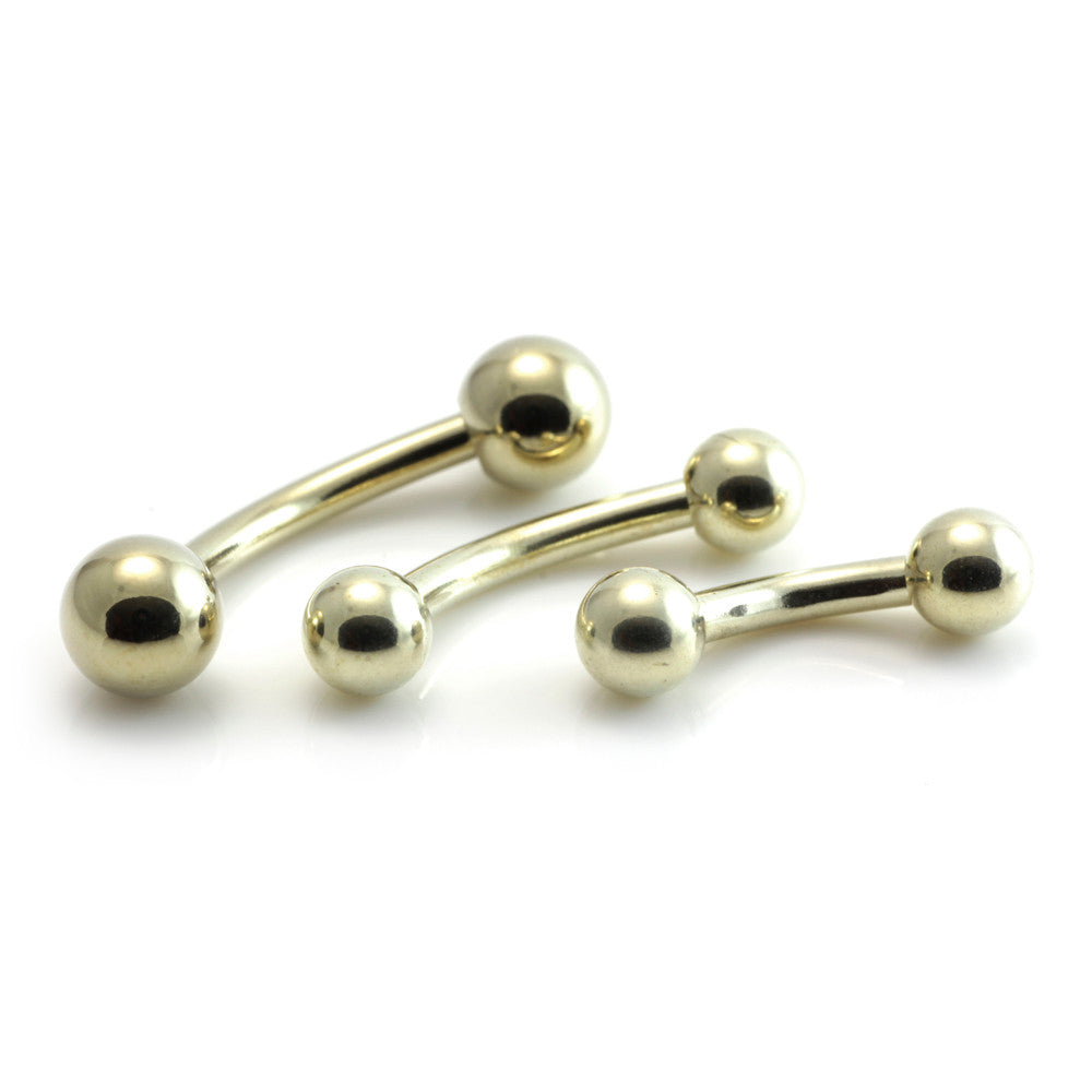 Zircon Gold Steel Banana Bar