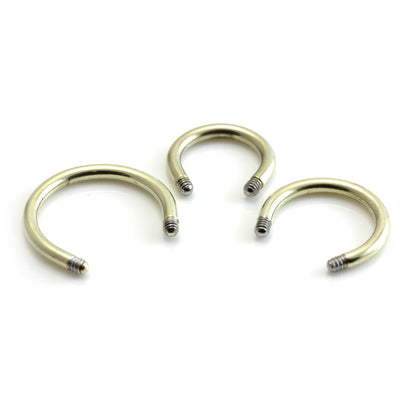 Zircon Gold Steel Circular Barbell Stem