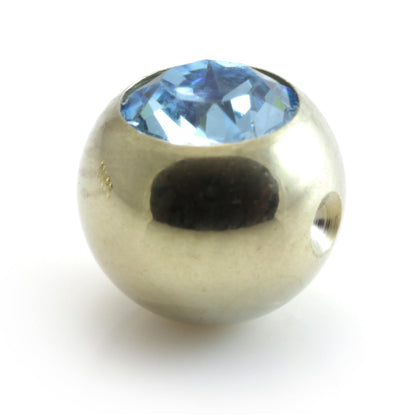 Zircon Gold Steel Clip In Gem Ball