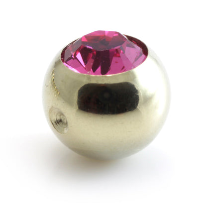 Zircon Gold Steel Clip In Gem Ball