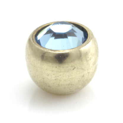 Zircon PVD Gold Ti Micro Gem Ball