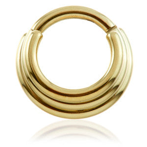 Zircon Gold Steel Graduated Hinged Ring