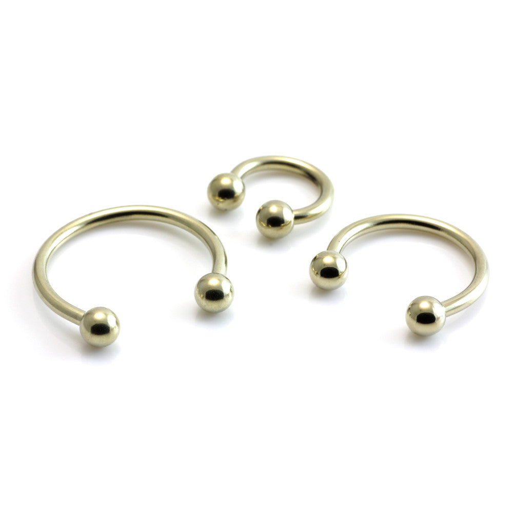 Zircon Gold Steel Micro Circular Barbell