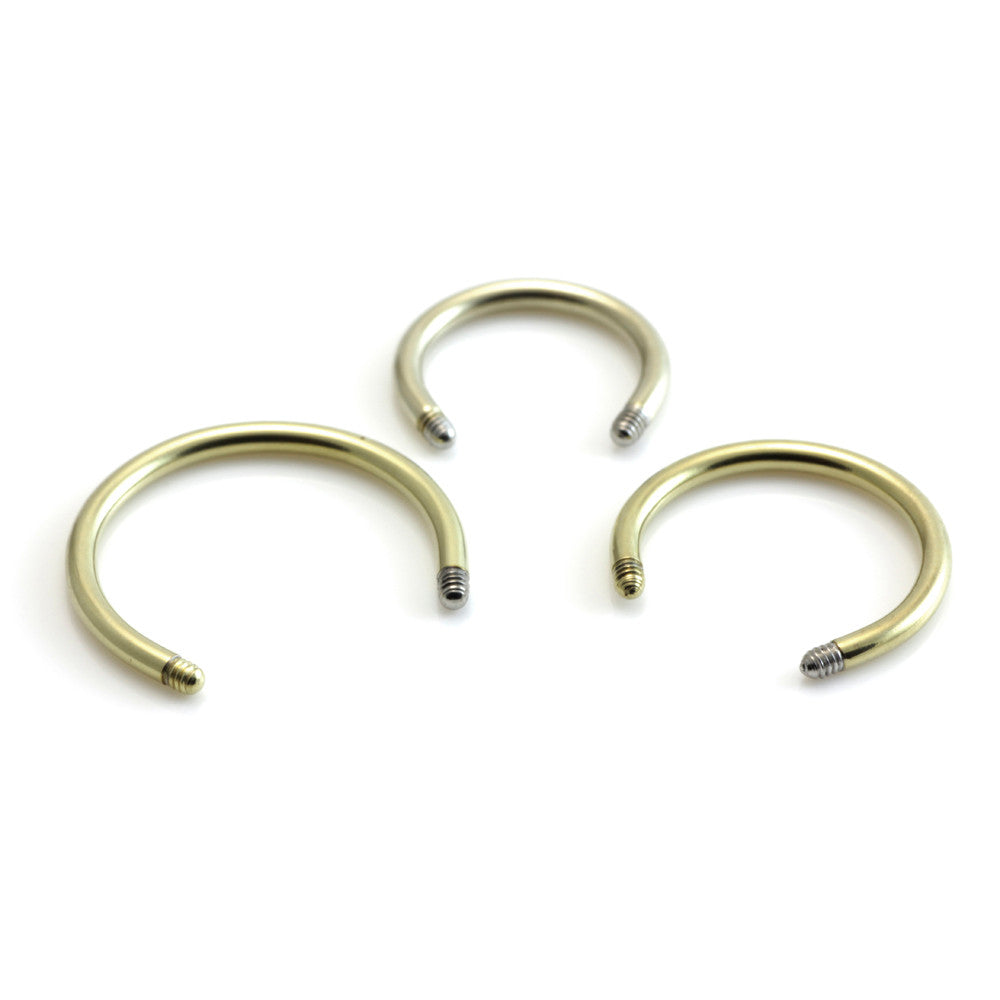 Zircon Gold Steel Micro Circular Barbell Stem