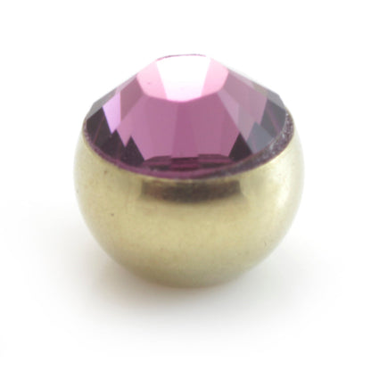 Zircon Gold Steel Micro Gem Ball