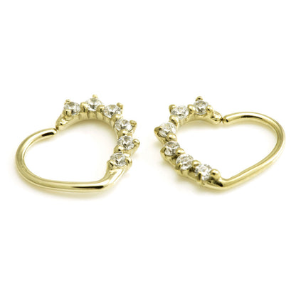 Zircon Gold Steel Multi Gem Heart Ring