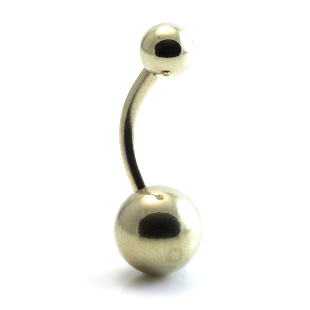 Zircon Gold Steel Navel Bar