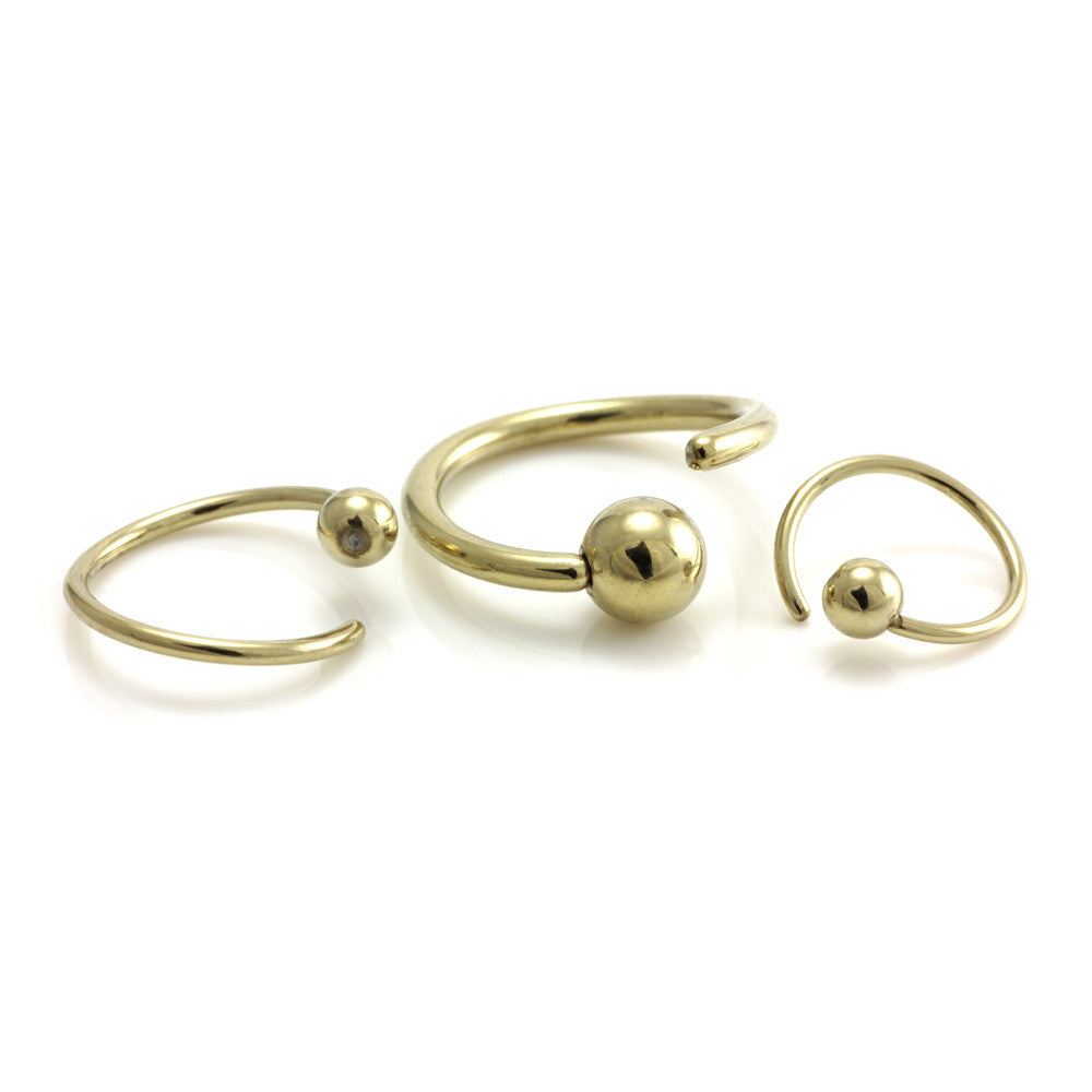 Zircon Gold Steel Seamless BCR Ring