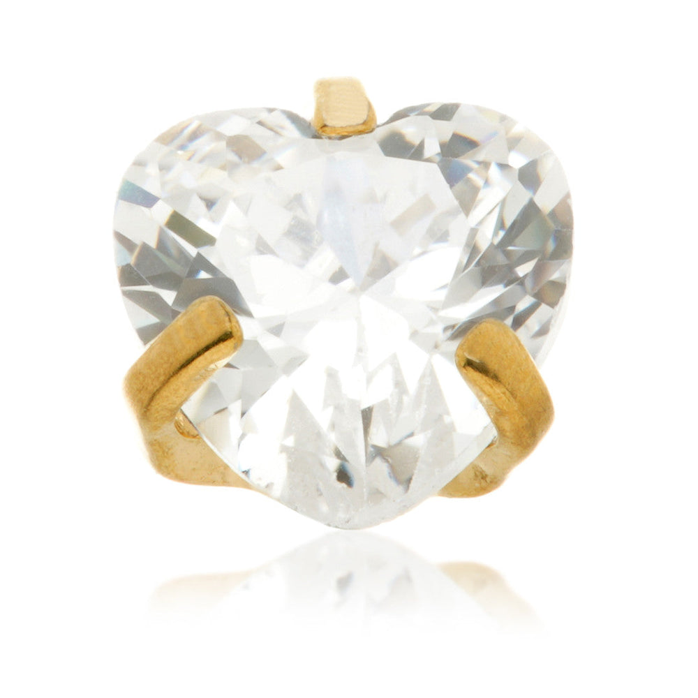 Zircon Gold Ti Internal Gem Heart Attachment