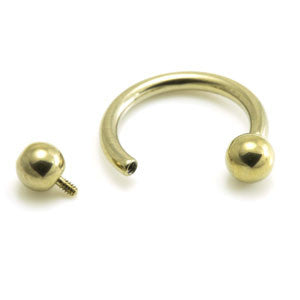 Zircon Gold Ti Internal Thread Micro Circular Barbell