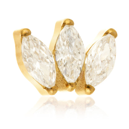 Zircon Gold Ti Internal Triple Gem Marquise Attachment